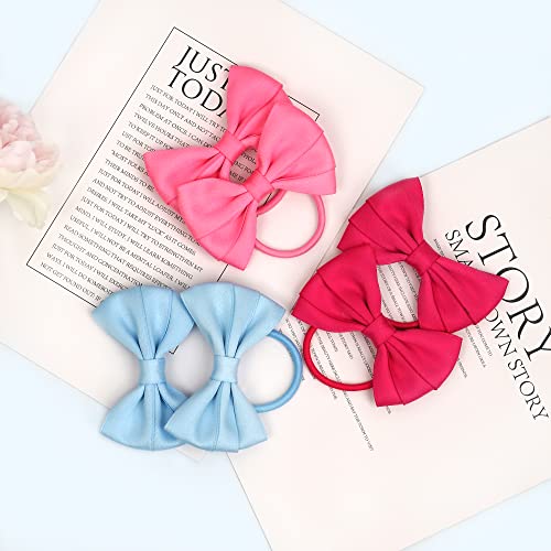 40 Pcs Hair Bows For Girls Toddler Hair Ties 3 Inch Bow Rubber Bands Ponytail Holders Elastics Pigtail Bows Hair Accessories For Girls Baby Toddler #TOP2