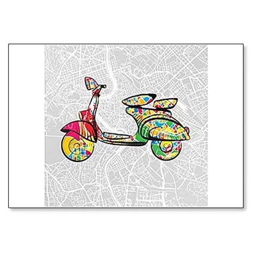 Italiensk vintage scooter på karta över Rom illustration - klassisk kylskåpsmagnet