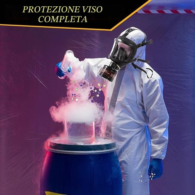 Maschera antigas, utilizzata per la sopravvivenza alle armi nucleari e chimiche, respiratore tattico militare, maschera integrale con filtro al carbone attivo da 40mm