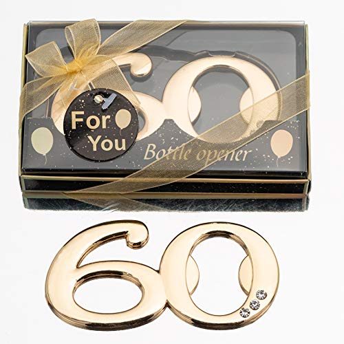 24PCS Latest 60 Bottle Openers for 60th Birthday Party Favors