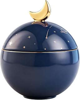 Pet Urn for Dogs and Cats,Ceramic Dog Urn, Large Dog Urn for Ashes, Memorial Cremation Urn for Ashes, Waterproof Ceramic Urn with Starry Sky & Moon Design, 22–25 oz, Suitable for Pets up to 40 lb