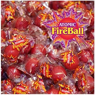 ATOMIC Fireballs - Fireball Candy Bulk - 1 LB - Hot Jawbreakers Candy - Bulk Candy - Individually Wrapped - Atomic Fireball Candy - Spicy Candy - Red Hot Cinnamon Candy Balls - Fire Balls Hard Candy - QUEEN JAX Magnet