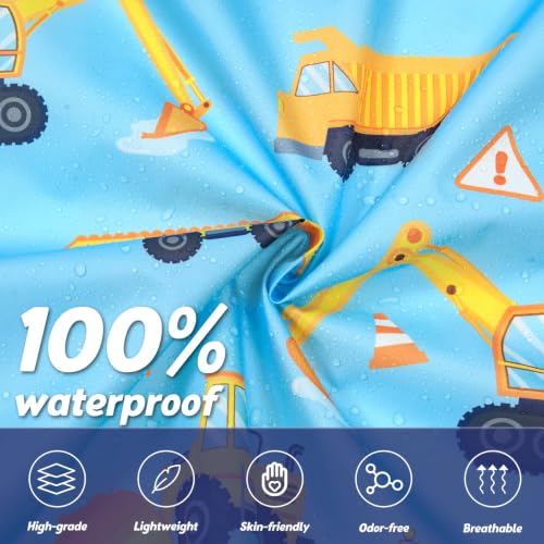 Image of WAWSAM Lightweight Rain Poncho Kids, Ponchos for Kids Waterproof Reusable Hooded, Kids Poncho Rain Jacket