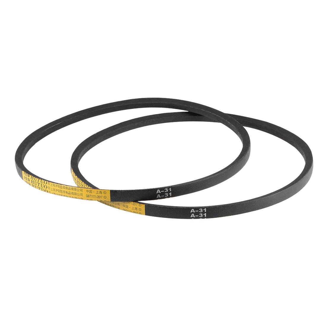 sourcing map A31 Courroies Trapézoïdales 31" Pas Longueur A-Section Caoutchouc Courroie Entraînement 2Pcs