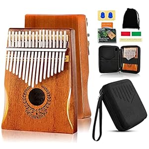 Kalimba 17 Keys Thumb Piano – Portable Mbira Sanza Finger Piano Professional Musical Instrument with Protective Case…