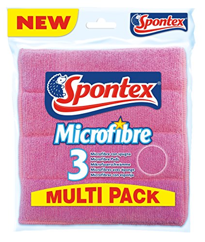 Set de Microfibra Spontex Pad X3 de 3 Unidades Multicolor para Limpieza 2