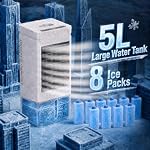 Portable Air Conditioner, 12 Speeds, Wide Oscillation, XL Water Tank, 8 Ice Packs, Evaporative Air Cooler, Swamp Cooler Air Conditioner Portable, Personal Air Conditioner Air Cooler for Room Bedroom