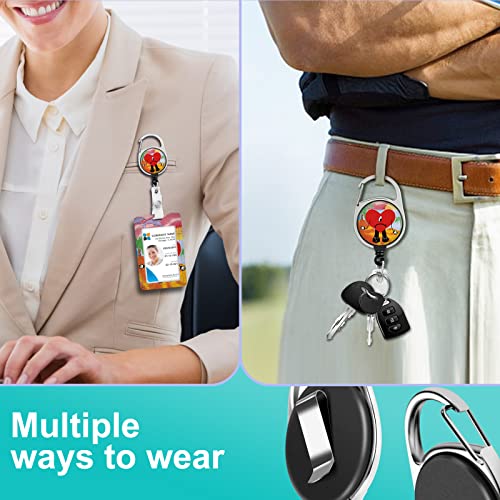 Plifal Id Badge Holder With Lanyard And Retractable Badge Reel Belt Clip,Cartoon Heart Keychain Lanyards Clip On Badge Extender Vertical Id Sleeve For Women #TOP4