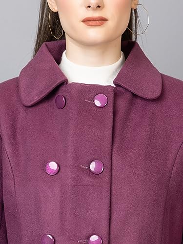 Image of CHKOKKO Women Classic Long Winter Coat Double Breasted | Knee Length Design with a Sophisticated Spread Collar and Convenient Front Pockets for All Occasions
