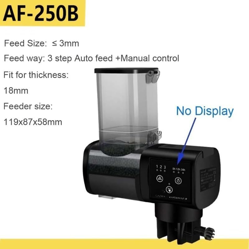 Intelligent Aquarium Fish Feeder – Automatic Digital Timer with Adjustable Portion for Fish Tanks, Koi Ponds, Turtles, Shrimp and Planted Aquariums, Easy Setup Feeding Solution (AF-500)