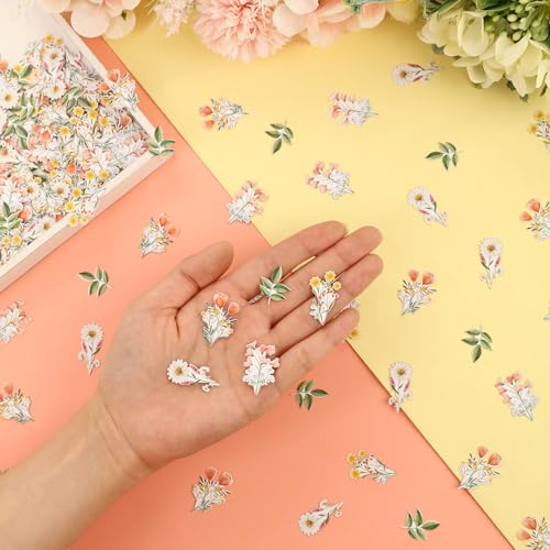 Image of 200 Pcs Wildflower Confetti for Girls, Wild Flower Paper Table Scatters, Pink Floral Flowers Table Decorations for Birthday Wedding Bridal Baby Shower Party Supplies (Pack of 3)