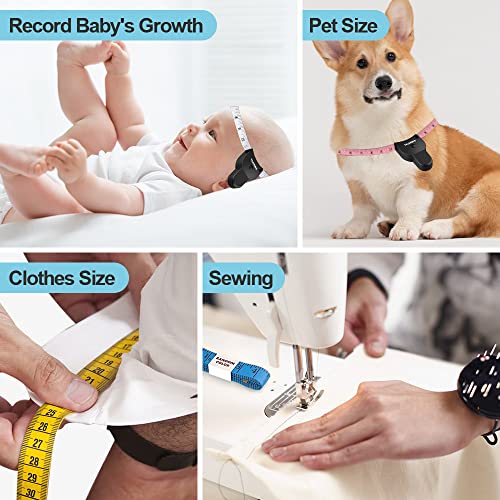 Tape Measure 2 Pack Body Measuring Tape 60Inch (150Cm), Lock Pin And Push-Button Retract, Ergonomic And Portable Design, Accurate Measuring Tape For Body Measurement And Weight Loss, Pink &White #TOP5