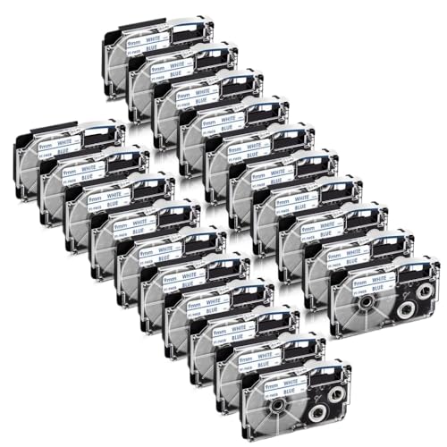 30 �� 6mm 9mm XR-9WE XR-6WE �e�[�v KL-60 KL-100 KL-120 �ƌ݊�������(Blue on White)