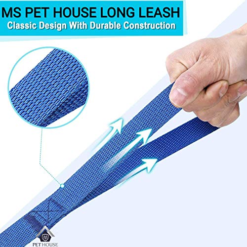 Image of Nylon Dog Training Lead Leash 100 Ft (1 inch Wide) for Dogs (Blue)