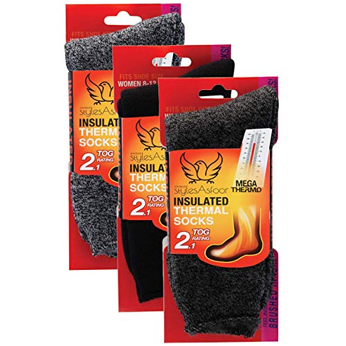 Set of 3 Thermal Socks for Women - Heated Winter Socks for Cold Weather Protection - Warm Insulated Socks for Winter