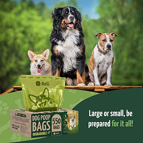 image for Reli. Biodegradable Dog Poop Bags (550 Count, Bulk) (Large Single Roll