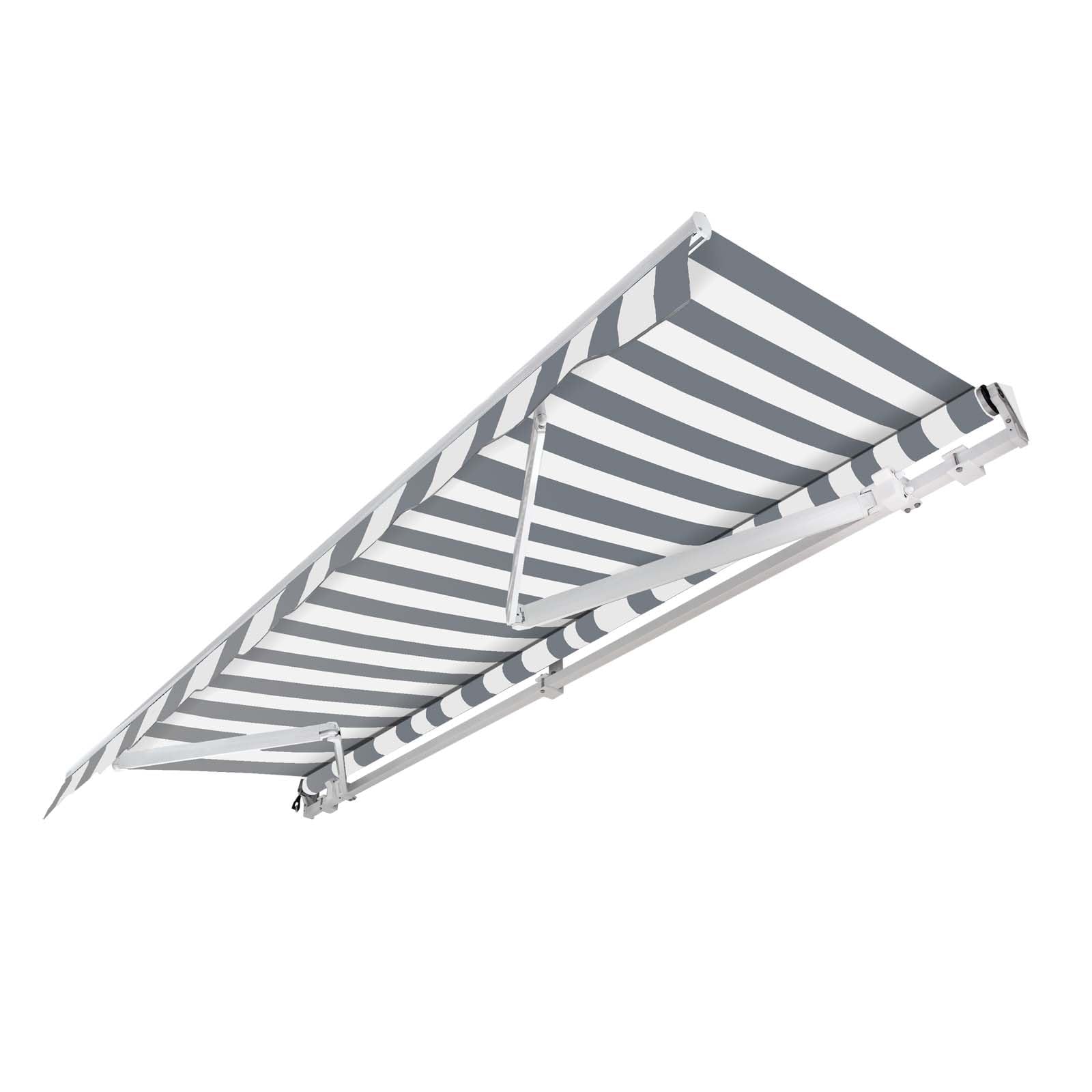 Toboli Tenda da sole con bracci a snodo e protezione UV 3x2,5m Antracite/bianco Montaggio a parete