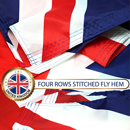 G128 – Bandeira do Reino Unido (britânica, Union Jack) | 3 x 5 pés | Impresso – Cores vibrantes, ilh