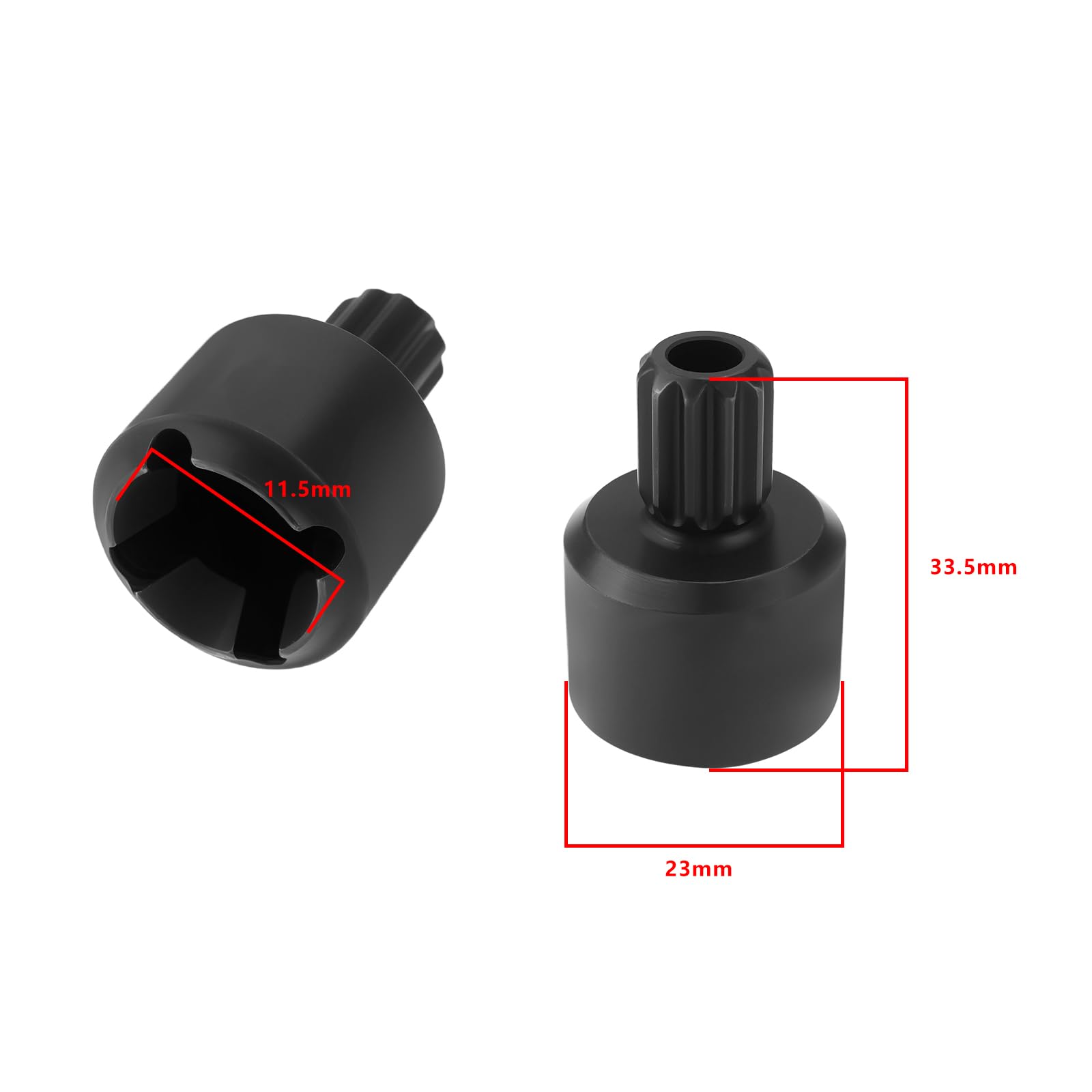OTOTEC 2Pcs Steel Heavy Duty Drive Cup Differential Drive Cups Compatible with TRX X-MAXX 1/5 8S 7754X RC Truck Upgrade Parts Black - Image 4