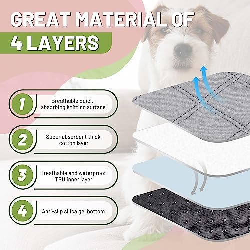 Image of PatiencET Washable Pee Pads for Dogs, 18'' x 24 inch Reusable Puppy Pads with Super Absorbent for Pet Training, Housebreaking and Incontinence, 2 Pack Puppy Potty Pads with Waterproof Bottom