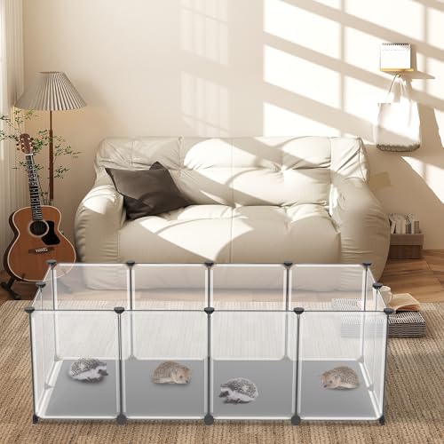 ACXIN Kleintiergehege 12PC mit Bodenplatten, komfortabler Unterlage, 143×73×46 cm – ideal als Laufstall für Hund, Katze, Kaninchen, Meerschweinchen, Freigehege für Tiere, Nager Gehege