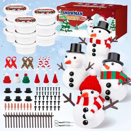 Outivity 9 Pack Build a Modeling Clay Snowman Kit, Winter