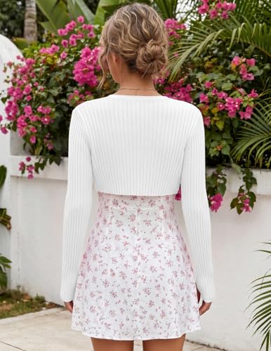 Image of Women's Long Sleeve Shrug Sweaters Knit Bolero Shoulder Open Cropped Cardigan