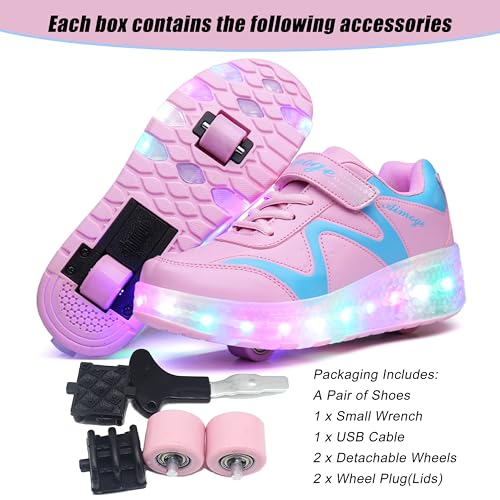 Image of AIkuass USB Chargable Led Light Up Roller Shoes Wheeled Skate Sneaker Shoes F.