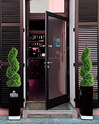 momoplant Artificial Topiary Outdoor Boxwood Spiral Topiary Tree 3ft (2 Pieces) Faux Topiary Tree Outdoor Feaux Plant for Decorative Indoor/Outdoor/Garden (35inch)