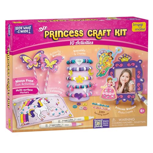 Imagimake Princess Craft Kit | 10 Mess-Free DIY Activities | Brac...