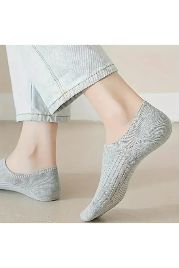 Image of Pack of 6 No Show Socks for Men & Women | Cotton Blend Low Cut Invisible Socks | Anti-Slip Breathable Ribbed Ankle Socks | Multicolour Casual Summer Socks
