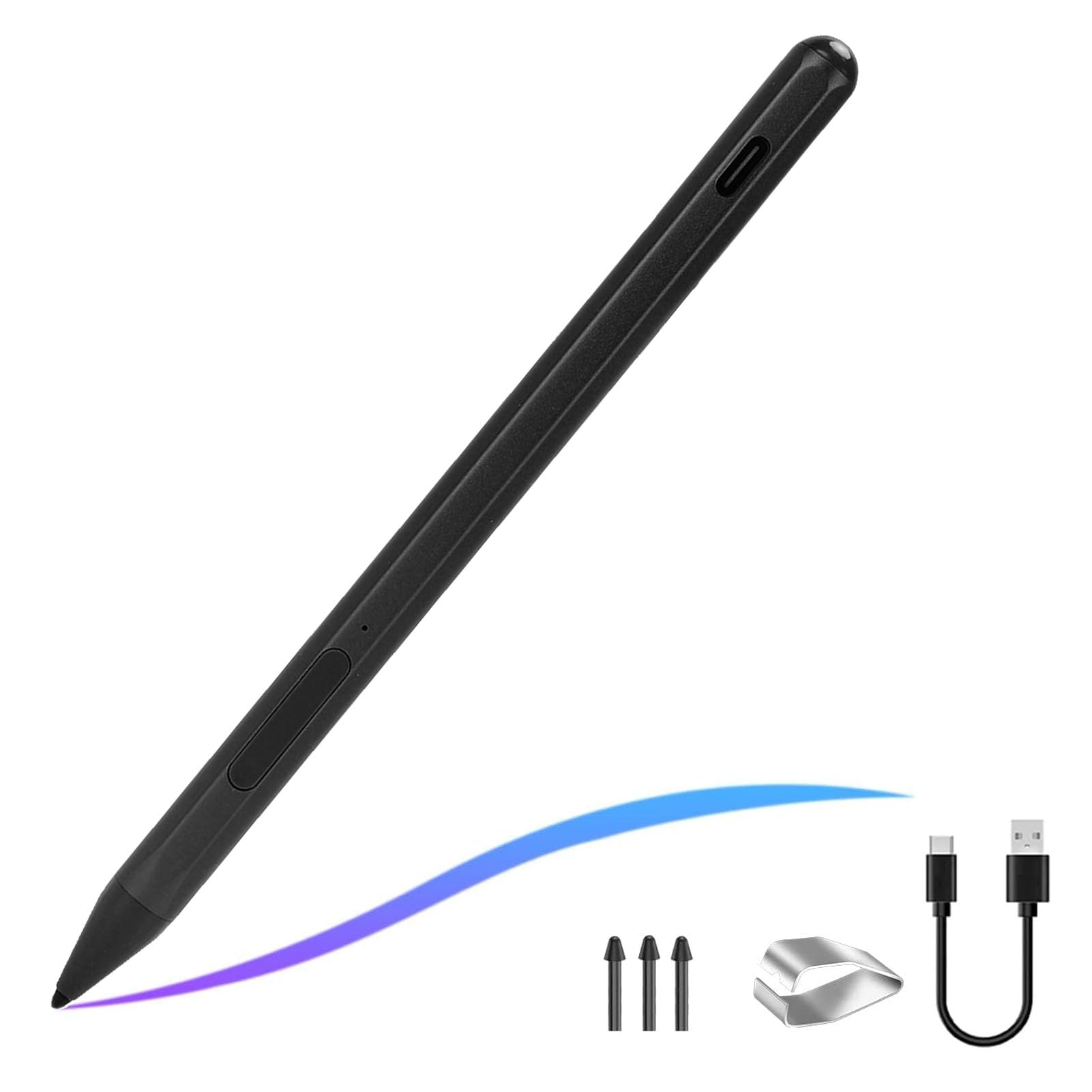 Fockety Lápiz Activo, Recargable, 4096 Niveles, inclinación MPP 2.0 (Black)