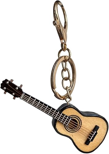Miniatura 3 de Llavero de instrumento musical, llavero de guitarra de ukelele miniatura, regalo de instrumento musical, adorno de Navidad (guitarra de ukelele)