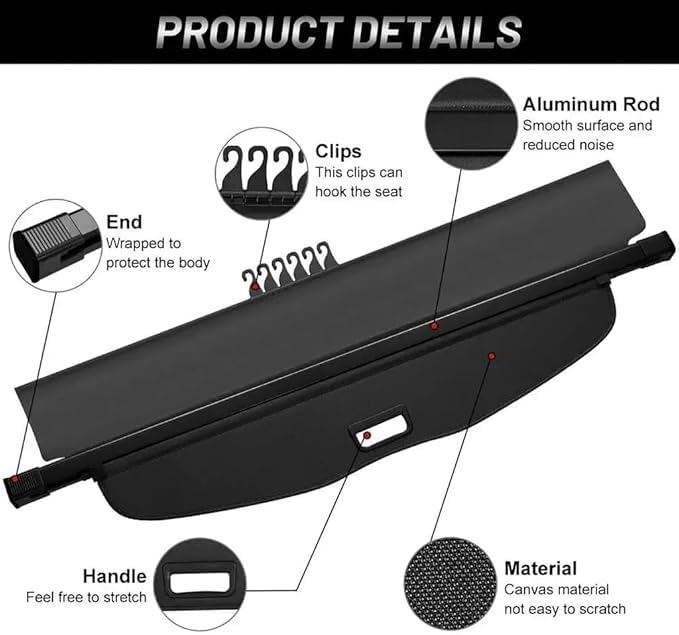 Rideau Coffre Arrière Rétractable Subaru XV Crosstrek 2012-2017 – Housse Cache-Bagages Tendance & Pratique