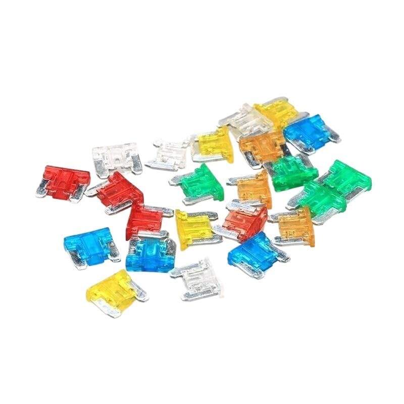 Kit de 24 fusibles para auto, camioneta y motocicleta con amperajes mixtos 5A, 10A, 15A y 20A, de perfil bajo miniatura 2