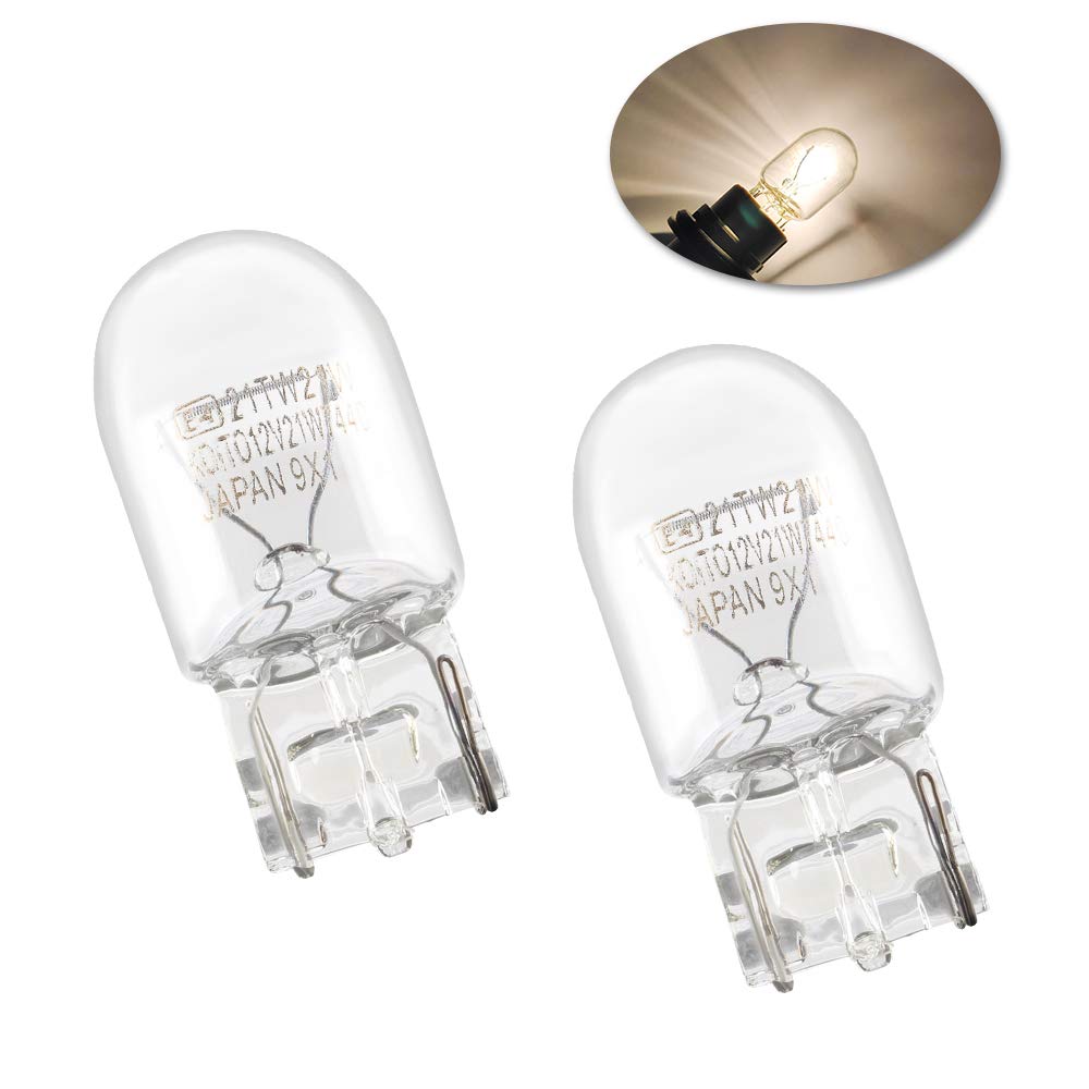2 x Standard Miniature 7440 W21W T20 Bulbs Brake Tail Indicator Reverse Fog Light Bulbs-Warm White