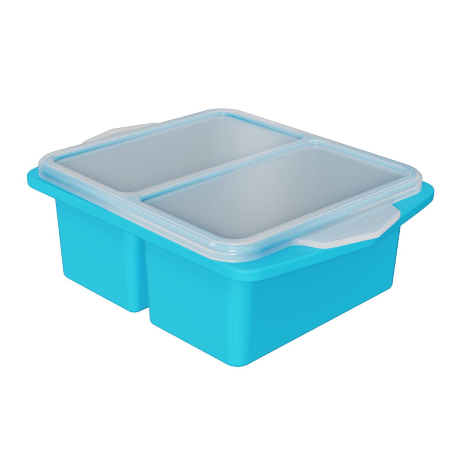 jiingekk Flexible Silicone Ice Cubes Mold with Cover Ideal for Making Big Ice Cubes Food Freezer Container Kitchen Gadget Elastomer Freezing Block Tray with Lid