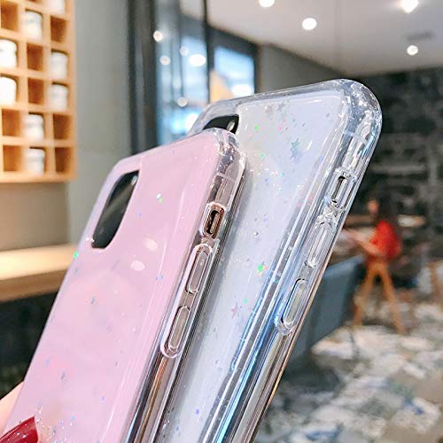 Image of VONZEE Glitter Case Compatible with iPhone 11 (6.1 inch), Non Moving Glitter Stars Cover Soft TPU + Hard PC Bumper Bling Cover for Women Girls Protective Shockproof Phone Case for iPhone 11 (White)