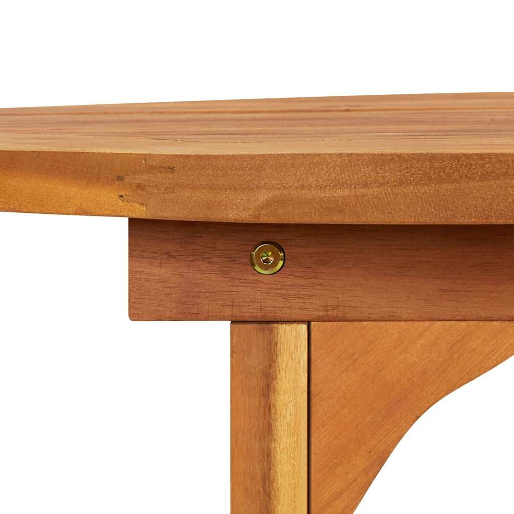 Mesa de comedor de jardín de 180 x 90 x 75 cm, madera maciza de acacia, terraza, balcón, exterior, estable, duradera, resistente a la intemperie, fácil de limpiar, con orificio para sombrilla