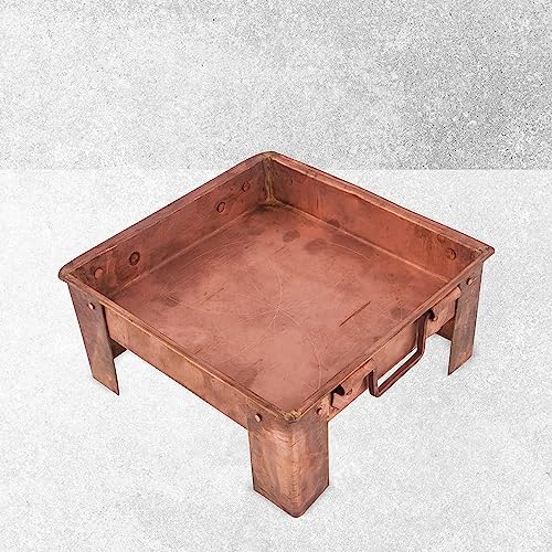 Image of ALODIE - Havan kund Pure Copper Hawan Kund with Handle On Both Side, for Yagya Kund fro Puja & Poojan Purpose 6 Inches