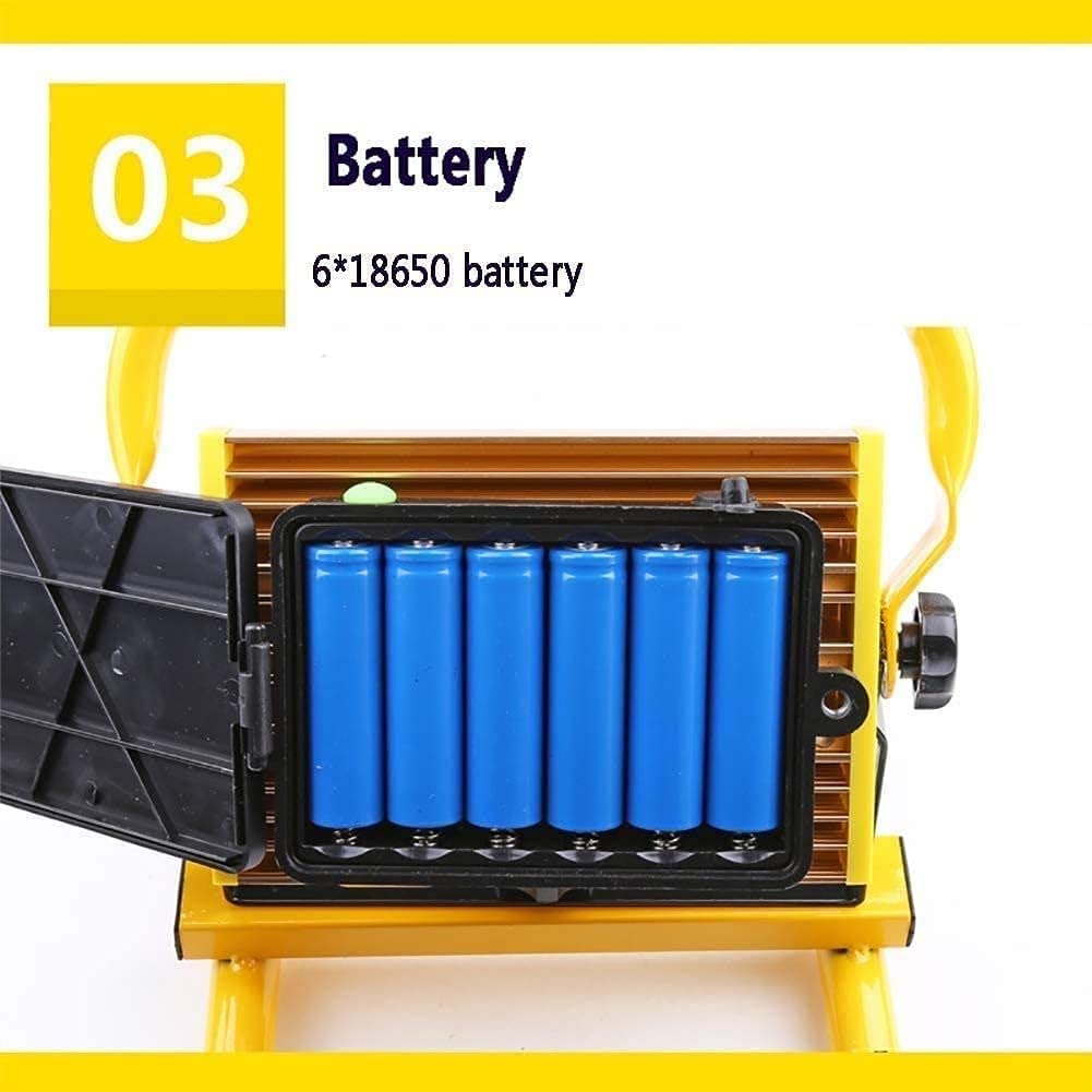 Faro da Lavoro 100W Faro da Lavoro Portatile a LED Proiettori Ricaricabili 100 LED, per Campeggio all'aperto Escursionismo Riparazione Auto di Emergenza Illuminazione da Cantiere