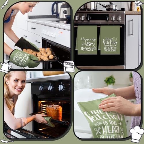 image for Sratte 6 Pcs Kitchen Decor Accessories Set Farmhouse Towels Pot Holder