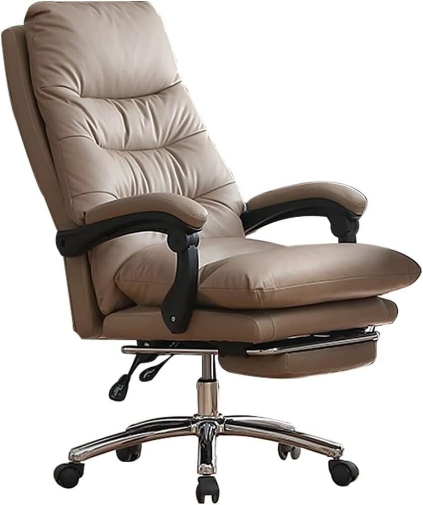 Sedia Ufficio Sedia da ufficio in pelle microfibra con schienale alto, poltrona direzionale ergonomica con supporto lombare e braccioli imbottiti, sedia girevole regolabile for ufficio domestico ( Col