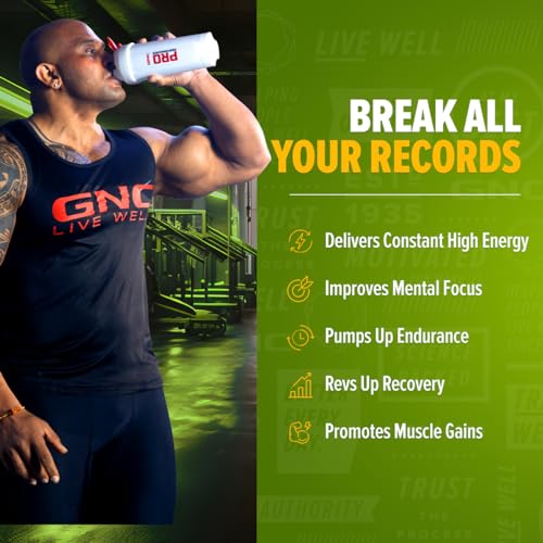Image of GNC Pro Performance Pre-Workout | 360 gm | 30 Servings | Boosts Energy & Endurance | Improves Focus | Revs Up Recovery | 1.5g L-Arginine | 3.5g Beta-Alanine | 0.2g Caffeine | Green Apple