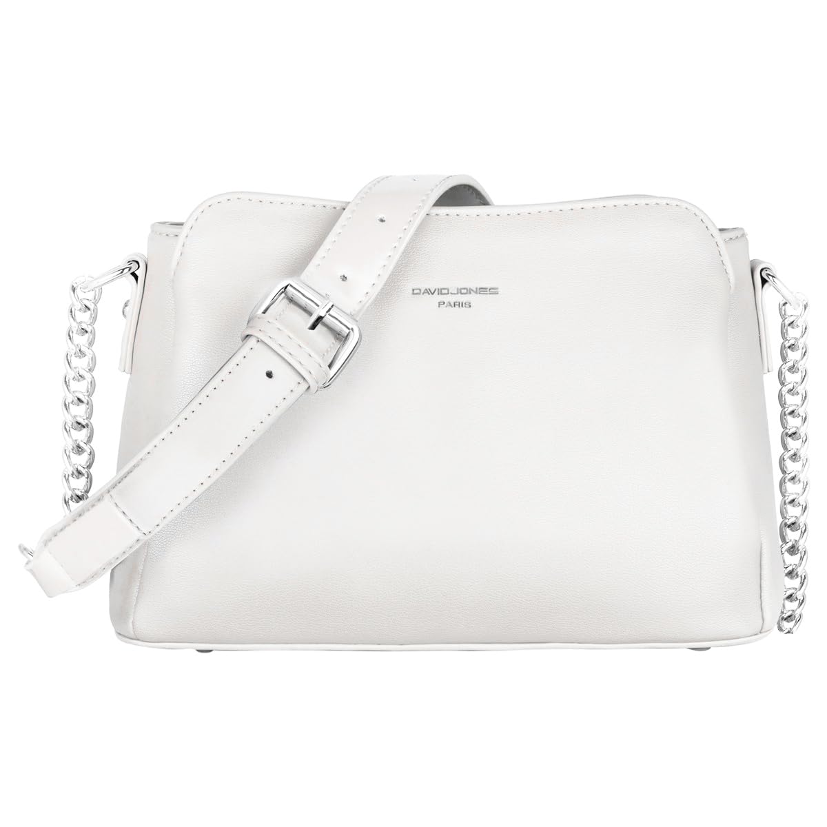 David Jones - Borsa a Tracolla Donna - Piccola Borsa Spalla Catena Simil Pelle PU - Borsetta con 3 Scomparti Tasche - Borsa a Mano Borsello Moda Città Viaggio Shopping