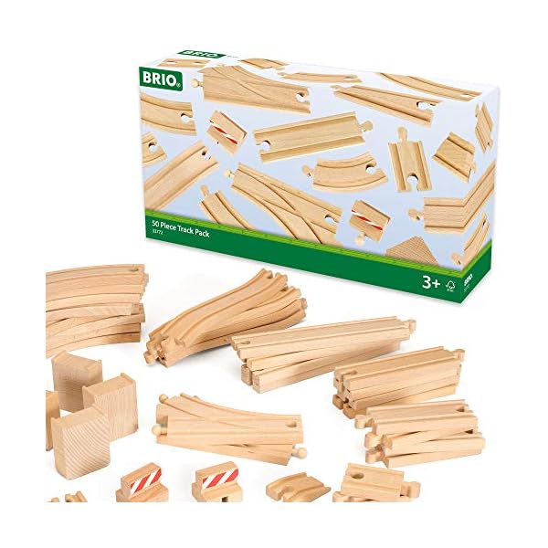 BRIO World 33887 Großes Lagerhaus-Set mit Aufzug – Zubehör Holzeisenbahn & Großes Schienensortiment 50 Teile – Schienen… – Bild 6