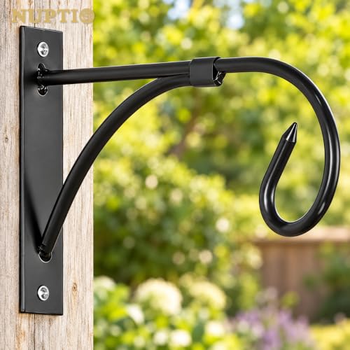 Miniatura 5 de Nuptio 2 Piezas Soporte Para Cesta Colgante, Ganchos Para Plantas Al Aire Libre, Ganchos Para Cercas Negros Para Cestas Colgantes, Ganchos Metal Para Colgar El Jardín, Soportes Para Colgar Plantas