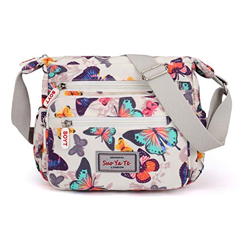 YYW Womens Multi-Pocket Casual Crossbody Handbags Waterproof Shoulder Nylon Bags