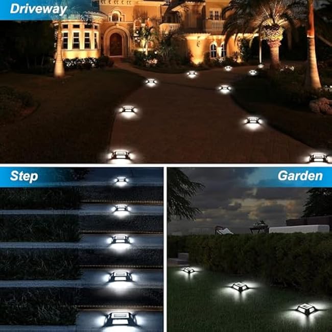 Solar Deck Lights LED Solar Powered White