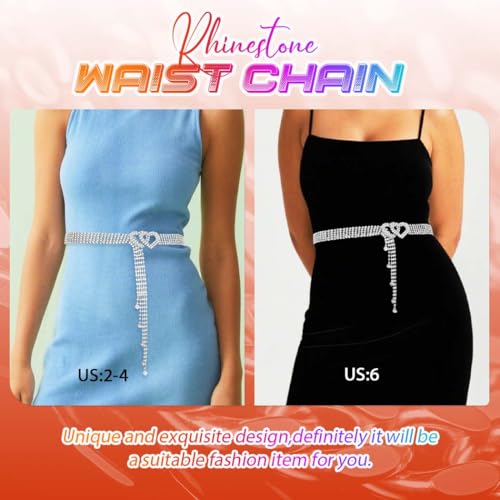 COSYDAYS Silver Rhinestone Dress Belts Sparkly Crystal Chain Belt Waist Accessories for Women2